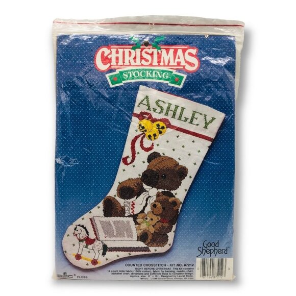 Good Shepherd Cross Stitch Night Before Christmas Stocking Kit Teddy Bears 87212 - Picture 1 of 11